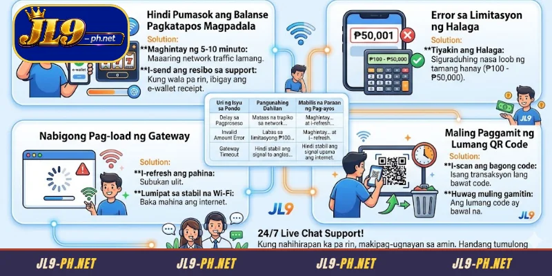 Mga karaniwang pagkakamali at solusyon kapag Mag deposit sa JL9
